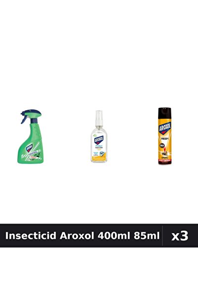 Aroxol Set 3 Insecticid 400ml + Loțiune Repelent 85ml - Anti Gandaci, Țânțari...
