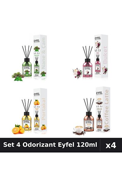 Eyfel Set 4 Odorizante Camera Betisoare, Bouquet, Cafea, Pin Si Menta, Portoc...