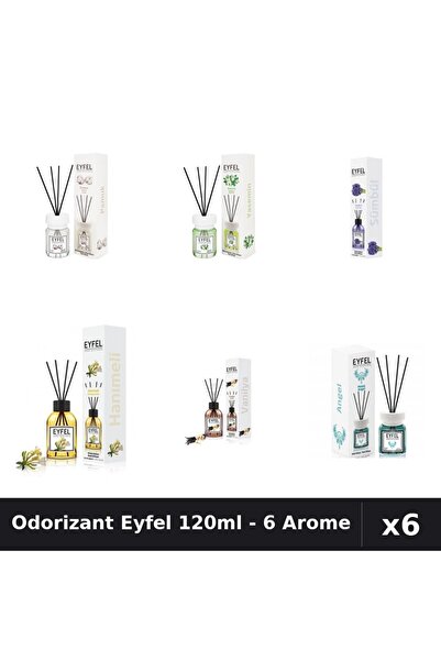 Eyfel Set 6 Odorizante Camera Betisoare - 6 Arome Asortate, 120ml Parfum