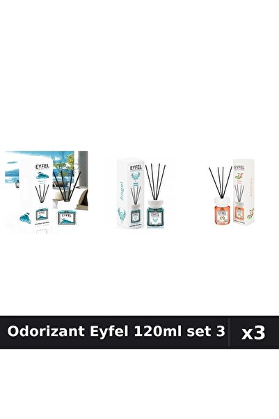 Eyfel Set 3 Odorizant Camera Betisoare 120ml - Ocean, Angel, Acacia