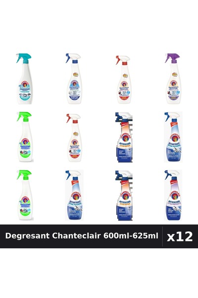 Chanteclair Set 12 Degresant Universal 600ml-625ml - 8 Arome, Anticalcar, Det...