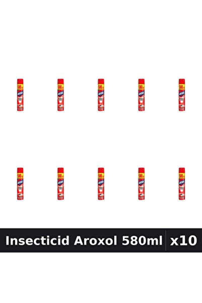 Aroxol Set 10 Spray Insecticid 580ml - Anti Gandaci, Tantari, Muste - Protectie
