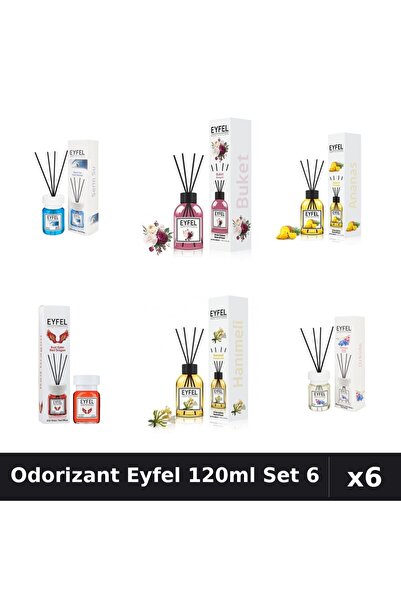 Eyfel Set 6 Odorizante Camera Betisoare - 6 Arome Asortate, 120ml Parfum