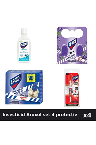 Aroxol Set 4 Insecticid - Loțiune 85ml, Pastile, Aparat 45 nopți - Protecție ...