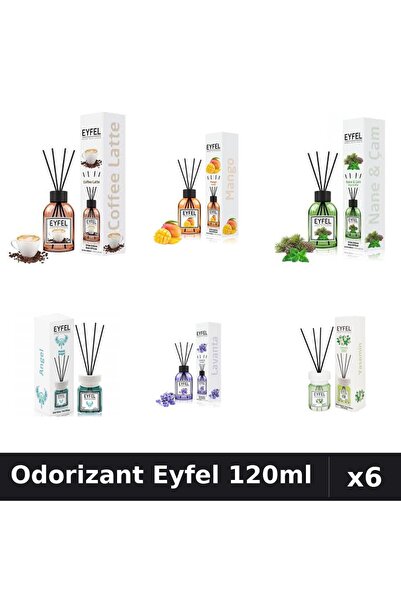 Eyfel Set 6 Odorizante Camera Betisoare - 6 Arome Asortate, 120ml Parfum
