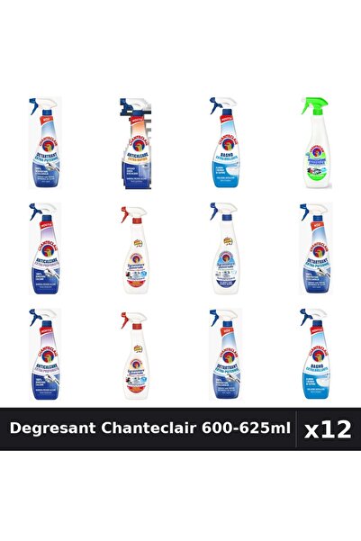 Chanteclair Set 12 Degresant Universal 600-625ml - 7 Arome, Detartrant, Antic...