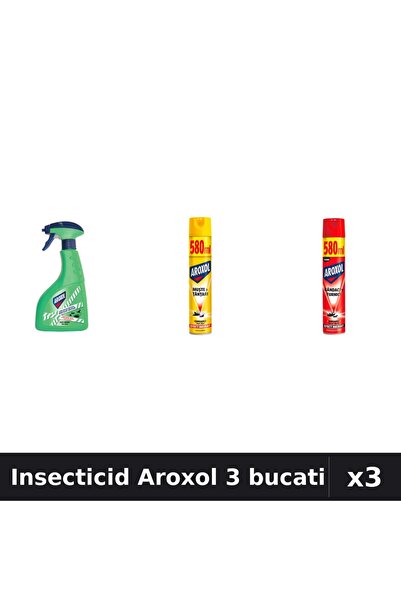 Aroxol Set 3 Spray Insecticid 400ml 580ml - Anti Gandaci, Tantari, Muste