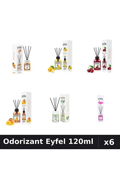 Eyfel Set 6 Odorizante Camera Betisoare - 6 Arome Asortate, 120ml Parfum