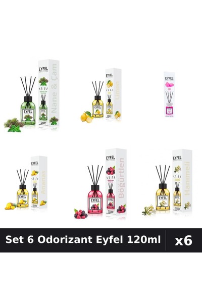 Eyfel Set 6 Odorizante Camera Betisoare, Ananas, Bubble Gum, Fructe De Padure...