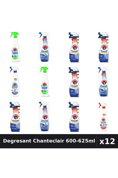 Chanteclair Set 12 Degresant Universal 600-625ml - Lămaie, Bicarbonat, Marsilia