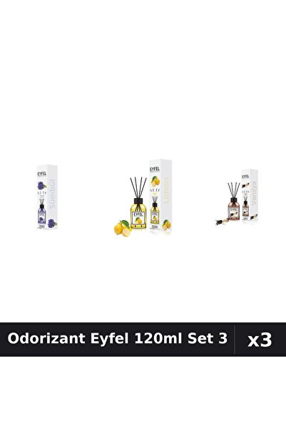 Eyfel Set 3 Odorizant Camera Betisoare 120ml - Zambile, Lamaie, Vanilie