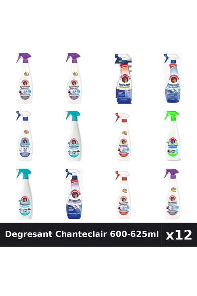 Chanteclair Set 12 Degresant Universal 600-625ml - 9 Arome Asortate - Curaten...