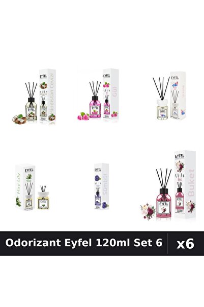 Eyfel Set 6 Odorizante Camera Betisoare - 6 Arome Asortate, 120ml Parfum
