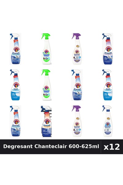 Chanteclair Set 12 Degresant Universal 600-625ml - 8 Arome, Detartrant, Antic...