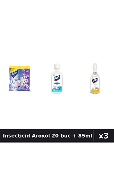Aroxol Set 3 Insecticid - Pastile Anti-Insecte 20 buc + Loțiune Repelent 85ml