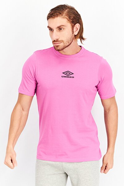 UMBRO Men Crew Neck Short Sleeve Brand Logo T shirt, Purple Combo