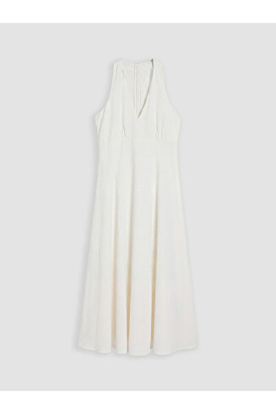 LC Waikiki V Planting Linen Blend Pleated Dress for Style Enthusiasts from Uz...