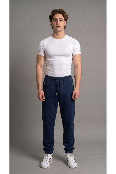 bgm fashion Unisex padobranske pantalone u tamnoplavoj boji sa džepovima i el...