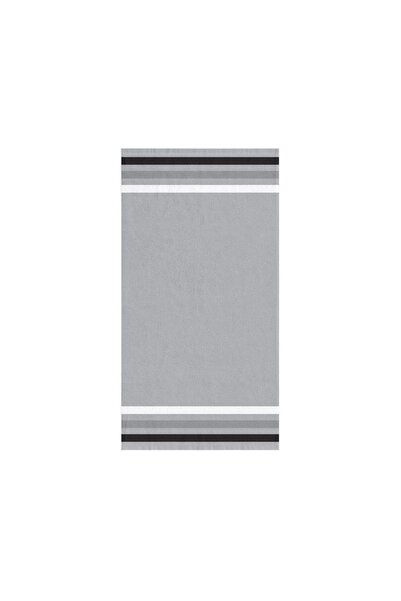 OEM Prosop Premium Gri cu 3 Dungi pentru Plaja 140x70cm