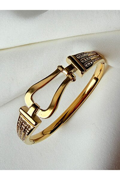 ZÜLİSCH Dori̇ka Clamp Steel Bracelet 316L Steel Gold Stainless