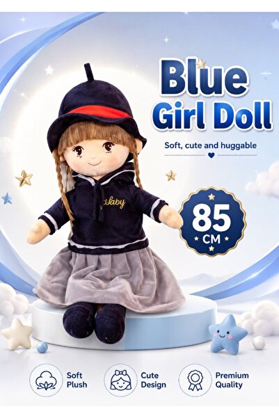 DAT Streetwear Style Plush Girl Doll 85cm Soft Stuffed Toy with Cap & Jacket ...