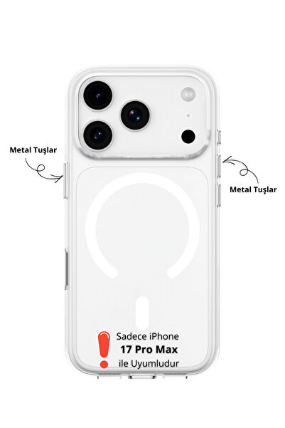 [Premium PC Magsafe] iPhone 17 Pro Max Compatible Metal Key Hard Mica [No Yellowing] Premium PC Magsafe Case