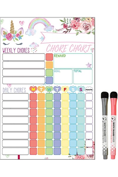 Arabest Magnetic Chore Chart,Weekly Visual Schedule,Dry Erase,7.87x11.81in,wi...