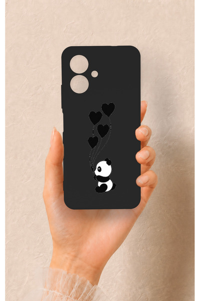 Vip Case Tecno Spark Go 2 Compatible Heart Panda Patterned Silicone Case