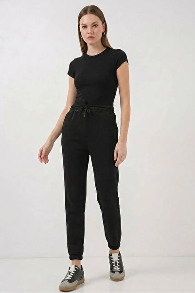 buğrahayalin Women's High Waist Black Sweatpants