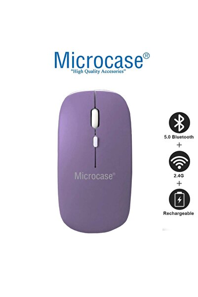 Microcase 1600 DPI Şarj Edilebilir 2.4 GHz Çift Modlu Bluetooth Kablosuz Mous...