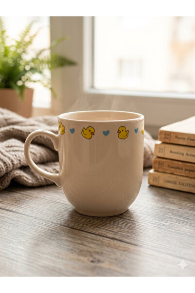 PALTO TASARIM Tiny Red Hearts Cream Juno Mug - Gift Mug Cup Mug