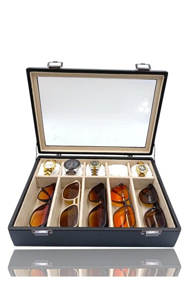 DİJİTAL ÇARŞI MAĞAZACILIK Diji 5 Glasses 5 Watch Box Watch and Glasses Bag Bl...