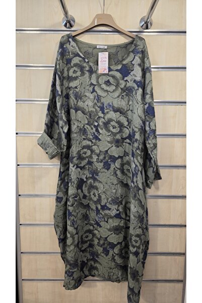 Park Moda Rochie italiană din in, cu mâneci lungi, cu model