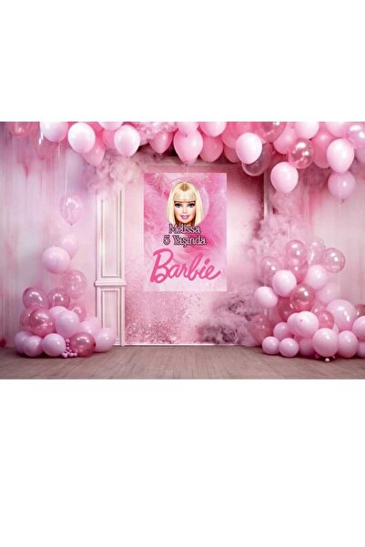 Gmt Ambalaj Barbie Temalı Doğum Günü Temalı Kişiye Özel Isimli 70x100 Cm Ölçü...