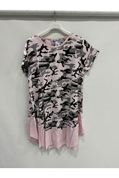 della moor Powder Italian Camouflage Pattern Short Sleeve Midi Length Viscose...