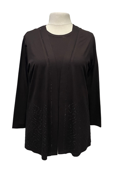Giyinen Mağazaları Maide Plus Size Stylish Stone Embroidered Mother's Combed ...