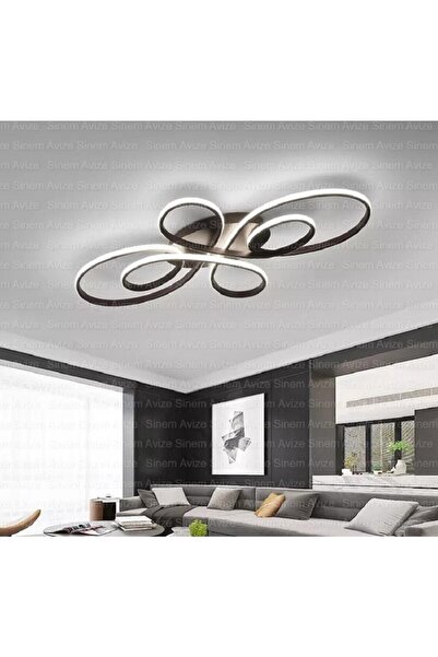 Elektroyou Ambiyans Siyah Plafonyer Modern Ultra Günışığı Ledli Avize