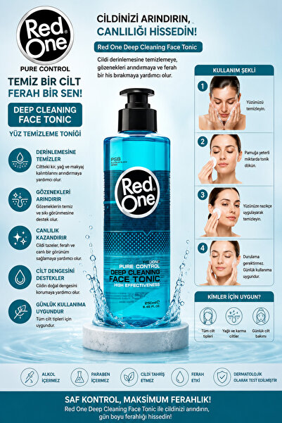 Guis Giyim Ve Kozmetik Red One Deep Cleaning Face Tonic 250 ml | Cilt Temizle...