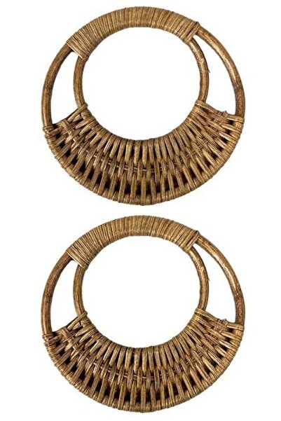 iğne izi Mâner de geantă din bambus natural – 2 bucăți, 17 cm - Culoare răchi...