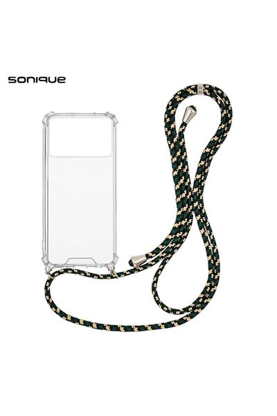 Sonique Θήκη Σιλικόνης με Κορδόνι Armor Clear Xiaomi Poco X6 Pro 5G Rainbow Π...