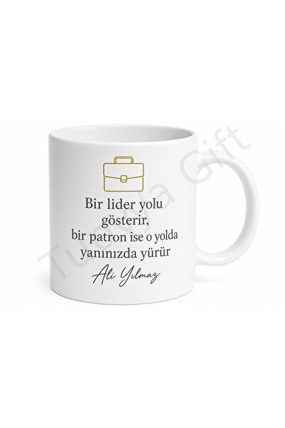 Tupya Gift Yılın En İyi Patronu Yazılı Baskılı Kupa Bardak Hediye Patron Günü