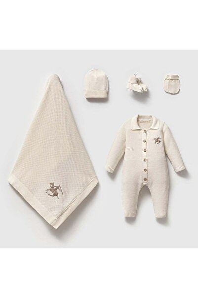 Nipperland Horse 5-Piece Knitwear Set Como Beige