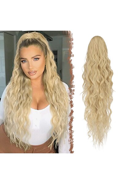 Feshfen Long Ponytail Hair Extension with Drawstring, Long, Curly, Synthetic ...