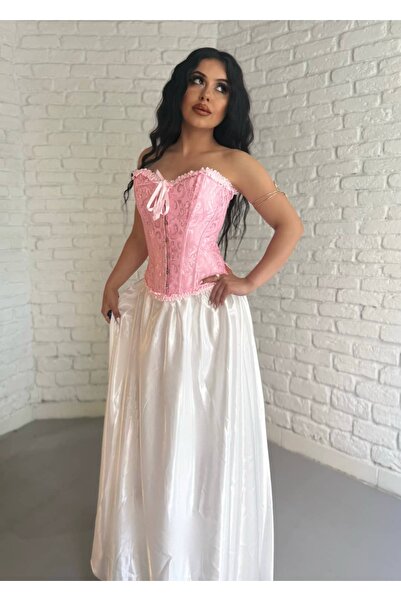moneta boutique Women's Vintage Design Victorian Corset with Lace-Up Back