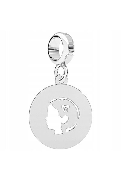 Larezo Charm, Heart Pattern With Pearl, Animals, Height 24mm, Hand Polished H...