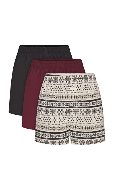 SKIMS Cotton Poplin Çok Renkli 3lü Boxer Seti