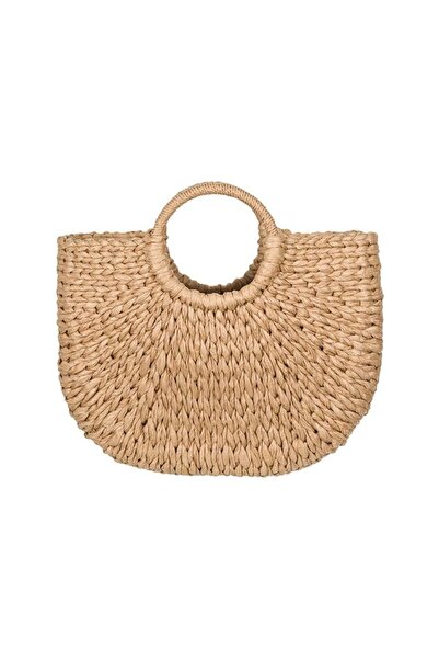 OEM Beige Straw Summer Bag for Women, Braided, Spacious and Elegant, 43x6x30cm