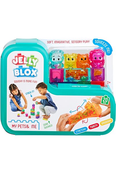 Jelly Blox Soft, Stretchable, and Flexible My Pets and Me Play Block Set, Bui...