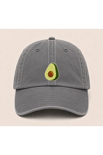 WeavedCo Minimal Avocado Embroidered Vintage Washed Cap Hat
