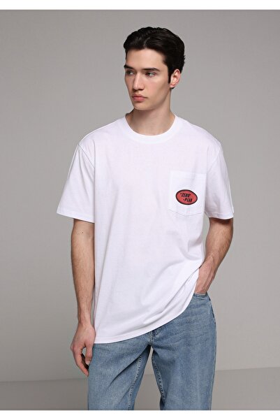 Colin's Comfort Fit Yuvarlak Yaka Düz Erkek Beyaz Kısa Kol Tişört